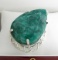 APP: 16.2k Fine Jewelry Designer Sebastian 395.31CT Pear Cut Emerald and Sterling Silver Pendant