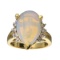 APP: 3.7k 14 kt. Yellow/White Gold, 3.95CT Opal And Diamond Ring