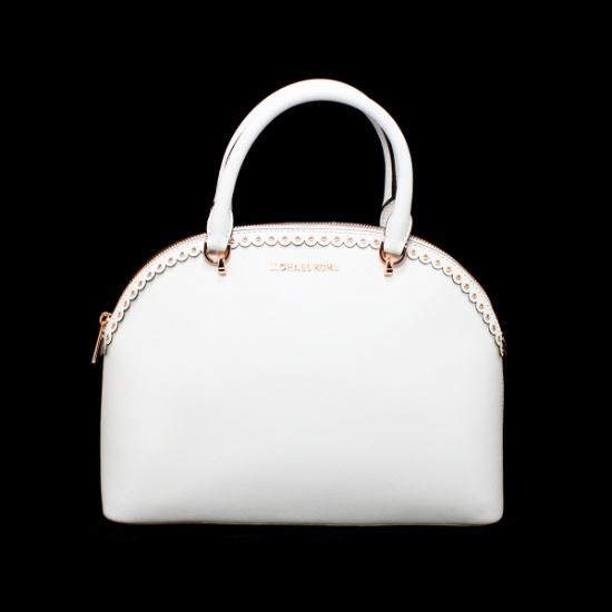 Gorgeous Brand New Never Used Optic White Michael Kors Large Dome Satchel Tag Price $378.00