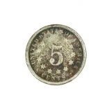 1869 Nickel Five Cent Piece Coin
