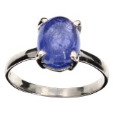 APP: 1k Fine Jewelry Designer Sebastian 3.75CT Oval Cut Cabochon Tanzanite and Sterling Silver Ring