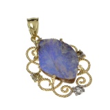 APP: 1.9k 14 kt. Yellow/White Gold, Boulder Opal And Diamond Pendant