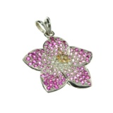 APP: 3.5k Fine Jewelry 14 kt. White Gold, 1.00CT Pink Sapphire And Diamond Pendant