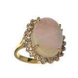 APP: 4.5k Fine Jewelry 14 kt. Yellow/White Gold, 4.27CT Opal And Diamond Ring