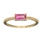 14 KT Gold 0.42CT Rectangular Cut Pink Tourmaline and 0.06CT Round Brilliant Cut Diamond Ring