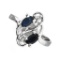 Fine Jewelry Designer Sebastian 0.60CT Blue Sapphire And Topaz  Platinum Over Sterling Silver Ring