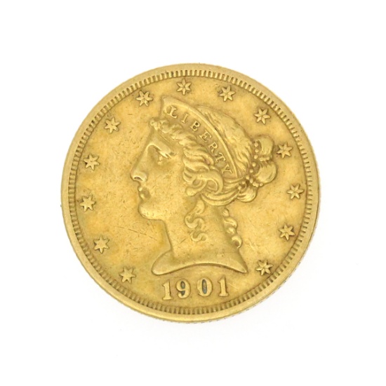 Extremely Rare 1901-S $5 U.S. Liberty Head Gold Coin