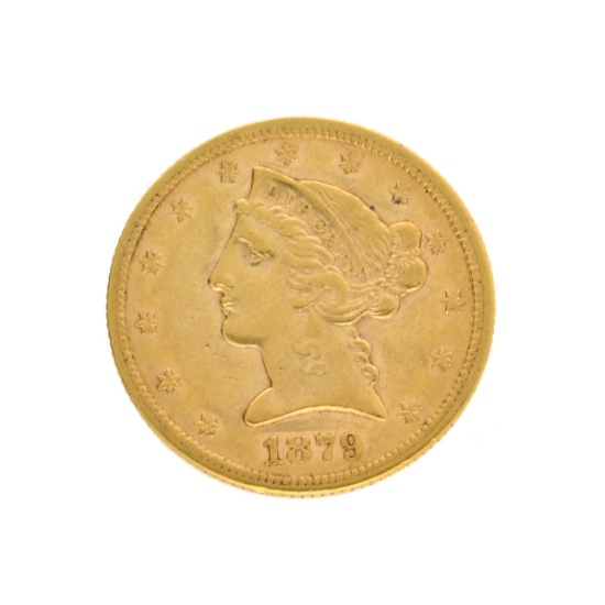 Extremely Rare 1879-S $5 U.S. Liberty Head Gold Coin