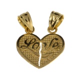 Exquisite 14 kt. Gold, Heart Charm