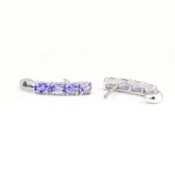 APP: 1k Fine Jewelry 1.03CT Oval Cut Tanzanite And Platinum Over Sterling Silver Earrings