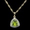 APP: 0.5k *Silver 1.60ct Peridot and 0.21ctw White Topaz Silver Pendant/Necklace (Vault_R8_41903)