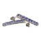 Fine Jewelry 2.74CT Round Cut Violet Blue Tanzanite And Platinum Over Sterling Silver Earrings
