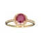 Designer Sebastian 14 KT Gold, 1.25CT Round Cut Ruby and 0.09CT Round Brilliant Cut Diamond Ring