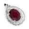 APP: 5.5k 16.12CT Ruby And Topaz Platinum Over Sterling Silver Pendant