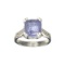 Fine Jewelry Designer Sebastian 2.55CT Square Cut Cabochon  Tanzanite And Sterling Silver Ring