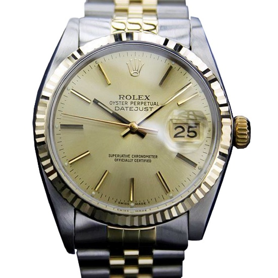 *Men's ROLEX 16013 Quickset 1980 Solid Gold & SS Automatic Oyster Watch  -P-
