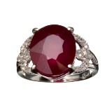 APP: 4.5k 9.61CT Ruby And Topaz Platinum Over Sterling Silver Ring