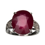 APP: 2.9k 8,95.CT Ruby And Topaz Platinum Over Sterling Silver Ring