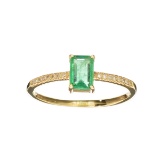 APP: 1.4k Fine Jewelry, Designer Sebastian 14 KT Gold, 0.61CT Emerald and 0.05CT Diamond Ring
