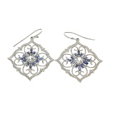 APP: 1.2k Fine Jewelry 2.36CT Sapphire And White Topaz Sterling Silver Earrings