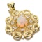 APP: 3.1k 14 kt. Yellow and White Gold, 2.37CT Crystal Opal and Topaz Pendant