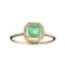 DesignerSebastian 14 KT Gold, 0.70CT Cushion Cut Emerald and 0.07CT Round Brilliant Cut Diamond Ring