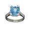 Fine Jewelry Designer Sebastian 4.25CT Square Cushion Cut Blue Topaz And Sterling Silver Ring