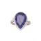 APP: 1.2k Fine Jewelry Designer Sebastian 6.48CT Pear Cut Sapphire and Sterling Silver Ring