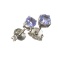 Fine Jewelry 0.50CT Round Cut Violet Blue Tanzanite And Platinum Over Sterling Silver Earrings