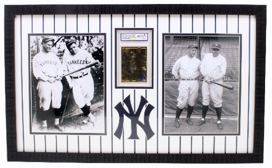 Rare Ruth / Gehrig 23kt. Gold Anniversary Baseball Card Graded Gem – MT 10 – Great Investment -PNR-
