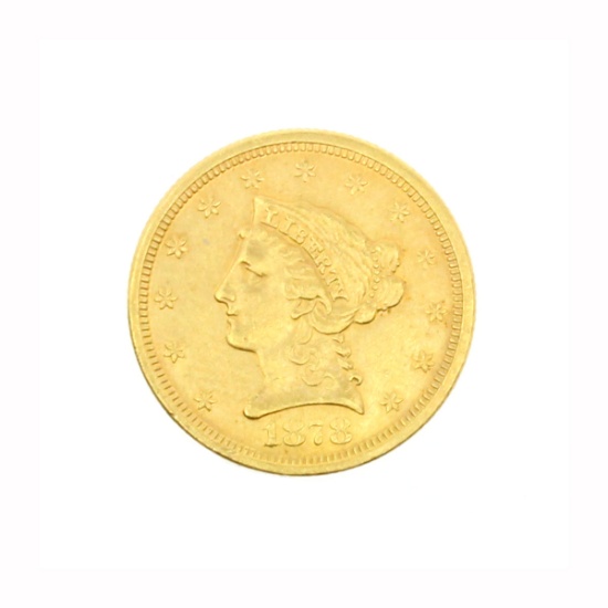 Rare 1878-S $2.50 U.S. Liberty Head Gold Coin