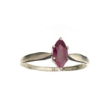 APP: 0.8k Fine Jewelry Designer Sebastian 0.60CT Marquise Cut Ruby And Sterling Silver Ring