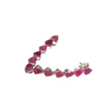 APP: 1k Fine Jewelry 5.14CT Pear Cut Ruby And Sterling Silver Dangle Earrings