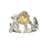 APP: 0.5k Fine Jewelry Designer Sebastian, 1.23CT Citrine And White Topaz Sterling Silver Ring