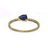 APP: 0.7k Fine Jewelry 14 KT Gold, 0.37CT Blue Sapphire And Diamond Ring
