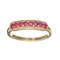 Designer Sebastian 14 KT Gold, Round Cut Ruby and 0.11CT Round Brilliant Cut Diamond Ring