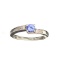 APP: 0.7k Fine Jewelry 0.40CT Tanzanite And Colorless Topaz Platinum Over Sterling Silver Ring