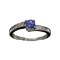 Fine Jewelry 0.50CT Round Cut Tanzanite And Colorless Topaz Platinum Over Sterling Silver Ring