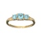 14 KT Gold 0.78CT Square Cushion Cut Blue Topaz and 0.04CT Round Brilliant Cut Diamond Ring