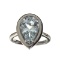 APP: 1.7k Fine Jewelry 2.08CT Pear Cut Beryl Aquamarine And Sterling Silver Ring