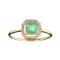 DesignerSebastian 14 KT Gold, 0.70CT Cushion Cut Emerald and 0.07CT Round Brilliant Cut Diamond Ring