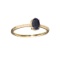 Designer Sebastian 14 KT Gold 0.61CT Oval Cut Sapphire and 0.06CT Round Brilliant Cut Diamond Ring