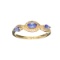 Designer Sebastian 14 KT Gold Marquise Cut Tanzanite and 0.10CT Round Brilliant Cut Diamond Ring