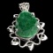 APP: 2k 51.01CT Pear Cut Green Beryl and Sterling Silver Pendant