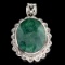 APP: 1.6k 40.41CT Oval Cut Green Beryl and Sterling Silver Pendant