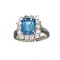APP: 1k Fine Jewelry 6.23CT Blue Topaz And White Sapphire Sterling Silver Ring