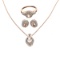 Fine Jewelry 2.23CT Morganite And  White Topaz Rose Gold Plated Ring, Earrings & Pendant W Chain Set