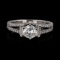 APP: 0k *0.80ct SI3 CLARITY F COLOR CENTER Diamond 18K White Gold Ring (1.30ctw Diamonds) EGL CERTIF