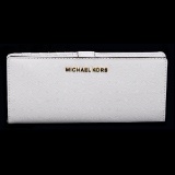 Gorgeous Brand New Never Used Optic White Michael Kors Flat Slim Bi-fold Wallet Bag Tag Price $128