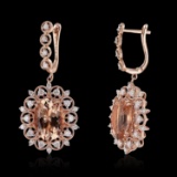 APP: 10.2k *10.37ctw Morganite and 1.67ctw Diamond 14K Rose Gold Earrings (Vault_R9_23678)